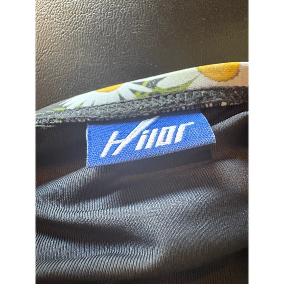 Daisy Print One Piece Swimsuit Black Floral Ruched Bathing Suit - Picture 10 of 10